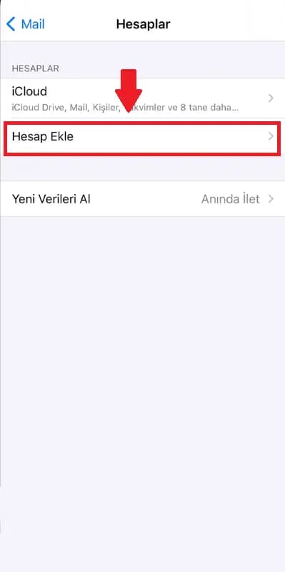 Adım 3: Hesap Ekle